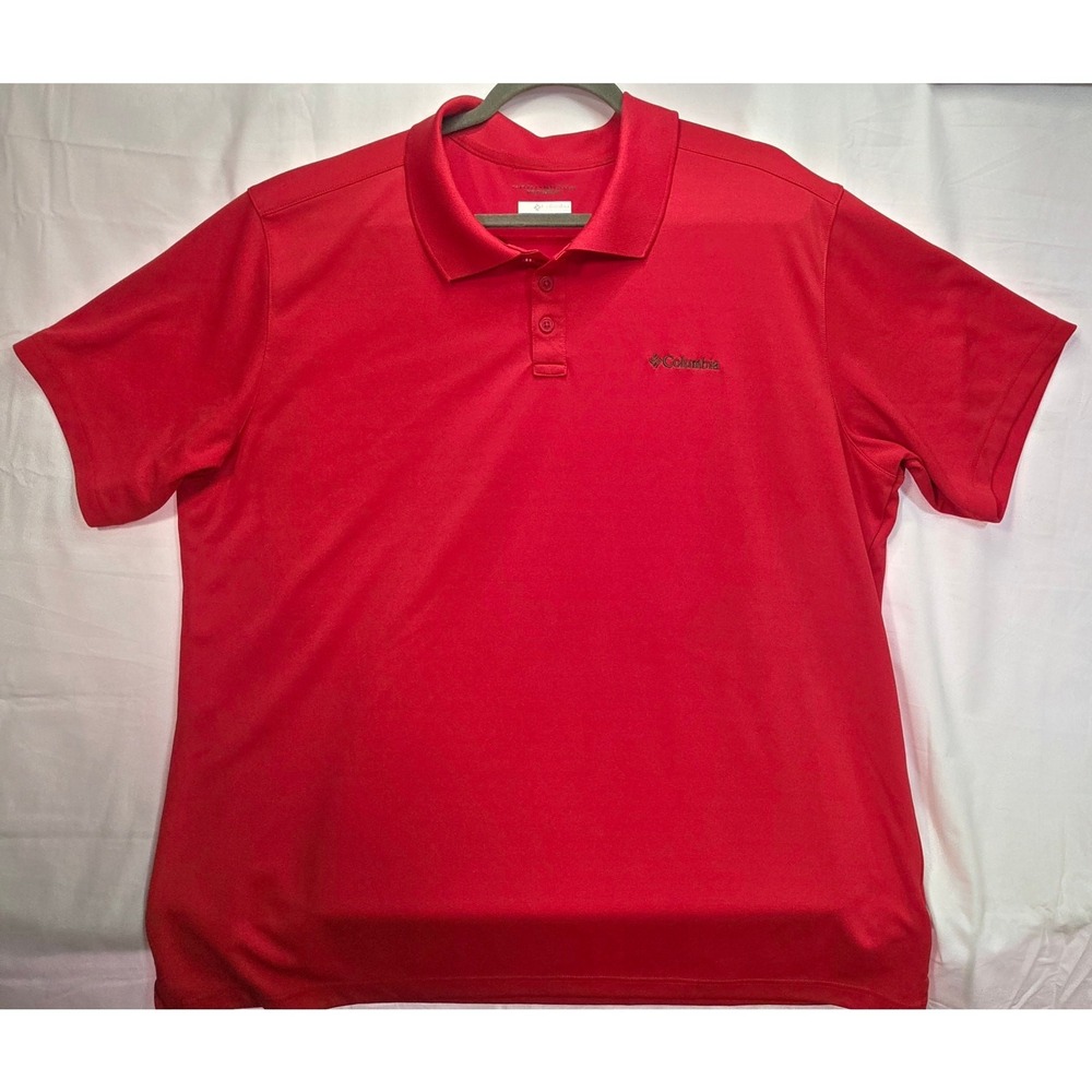 Columbia Mens Red Omni-Shade Sun Protection Polo Shirt XXL Performance Gorpcore